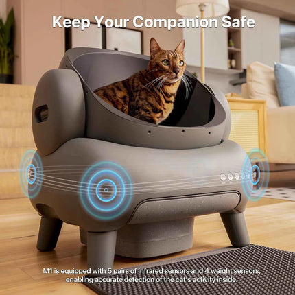 Advanced Automatic Cat Litter System with Mobile App, Smell Reduction & Extra-Spacious Interior