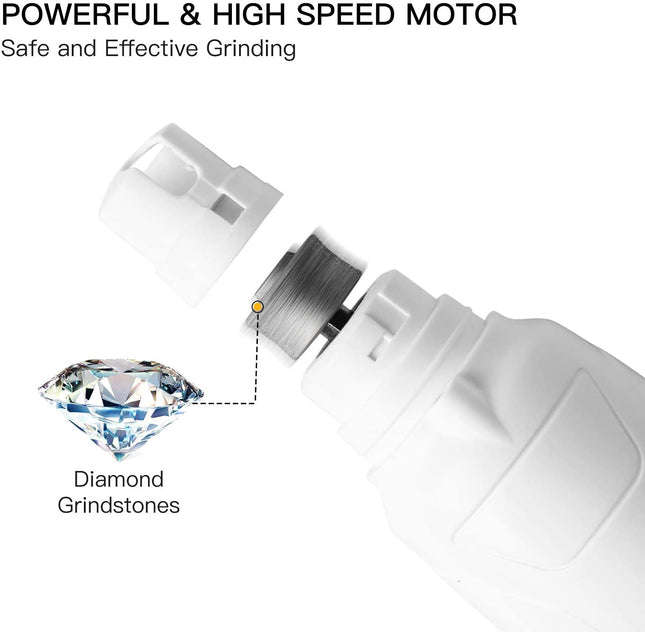 Portable Rechargeable Pet Nail Grinder with USB Charging, Low Noise, 9 Hour Runtime