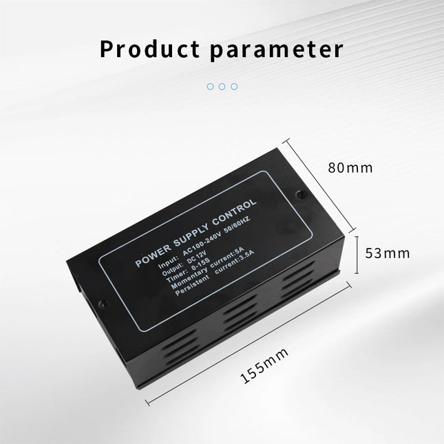 12V 5A Access Control Power Supply with Adjustable Door Release Timer