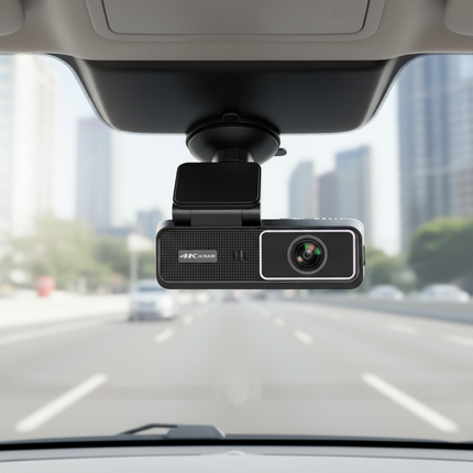 Portable 4K Dash Camera with Rear Camera, WiFi App Control, IPS Screen and G-Sensor Recording