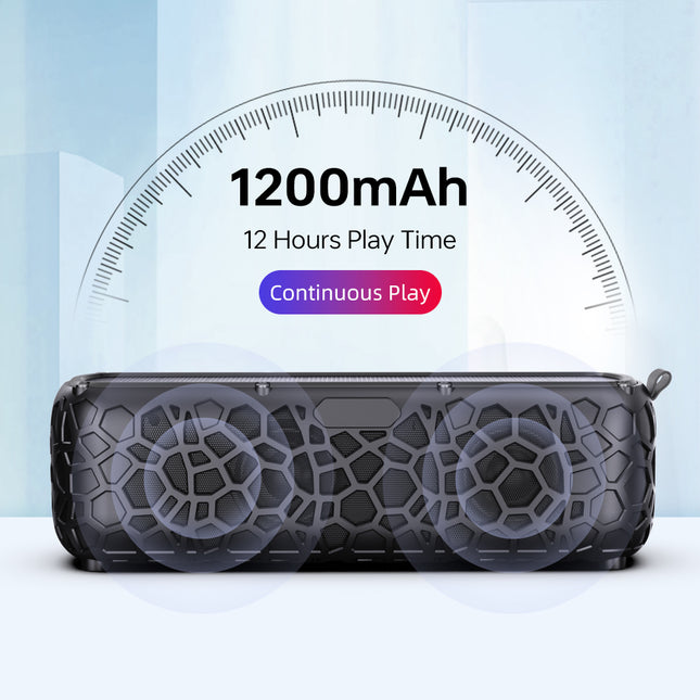 Portable Solar Powered Outdoor Bluetooth Speaker with LED Light and Shockproof Waterproof Design Blue