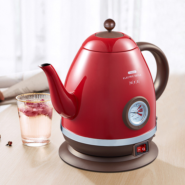 1.5L Stainless Steel Electric Kettle with Thermometer, 1500W Fast Boil & Auto Shut-Off
