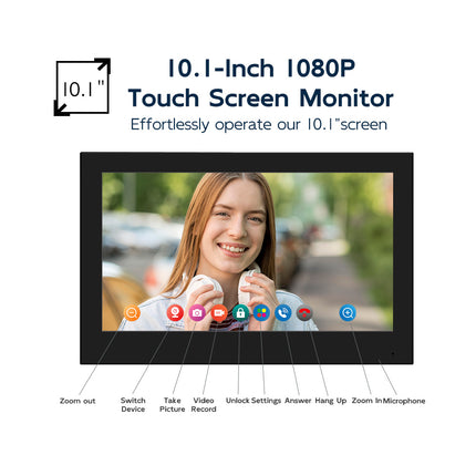 Smart Wired Video Doorbell Intercom with 7 Inch IPS Touch Screen, HD Camera & Motion Detection