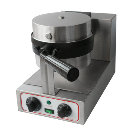 Commercial Rotating Belgian Waffle Maker 1300W Stainless Steel Kitchen Appliance