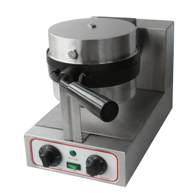 Commercial Rotating Belgian Waffle Maker 1300W Stainless Steel Kitchen Appliance