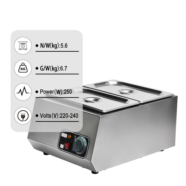 Commercial Electric Chocolate Melting Pot 250W Temperature Controlled Warmer