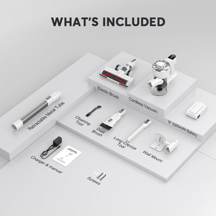 V08 Pro 3-in-1 Cordless Stick Vacuum Cleaner with 20kPa Suction and Rechargeable Battery