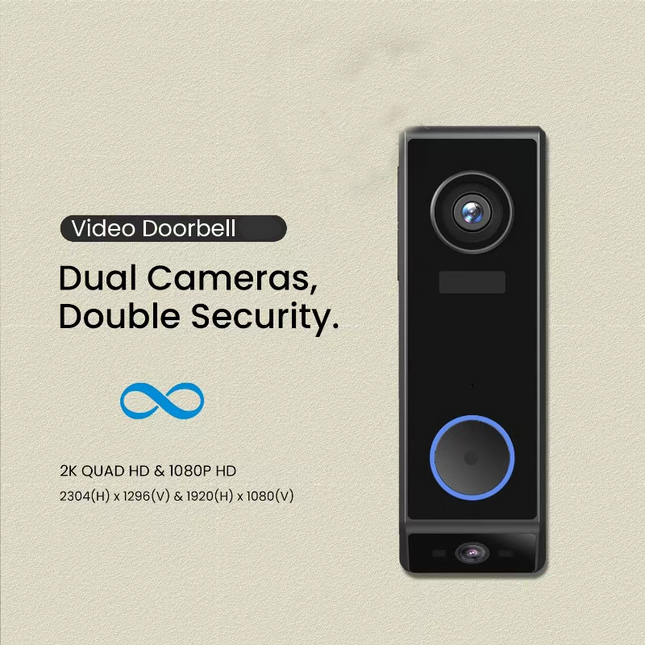 5MP Dual Lens Wireless Video Doorbell Camera with 2-Way Audio, PIR Motion Detection & Night Vision