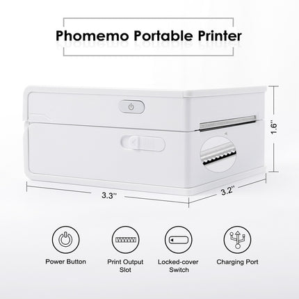 Portable Bluetooth Thermal Label Printer with 1000mAh Battery, 203 DPI for 15/25/53mm Labels