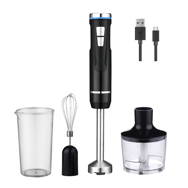 Portable Cordless Hand Blender 3-in-1 Set with 8 Speed Control and Rechargeable Battery