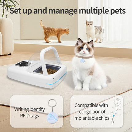 Microchip Automatic Cat Feeder with Auto-Sensing Access Control and Programmable Timer