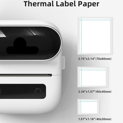 Portable Bluetooth Thermal Printer with 2200mAh Battery for Labels and Barcodes