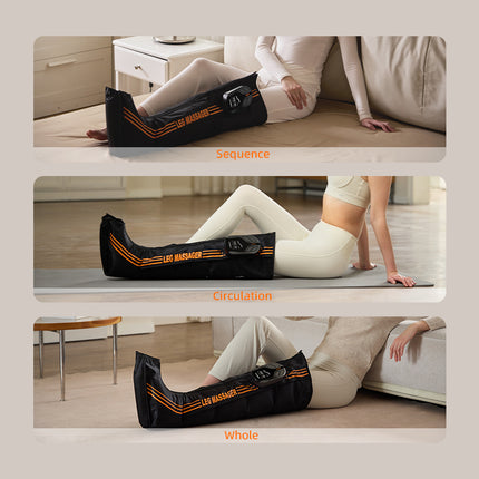 Portable Leg Compression Massager with Heat, 5-Zone Air Pressure and USB Charging