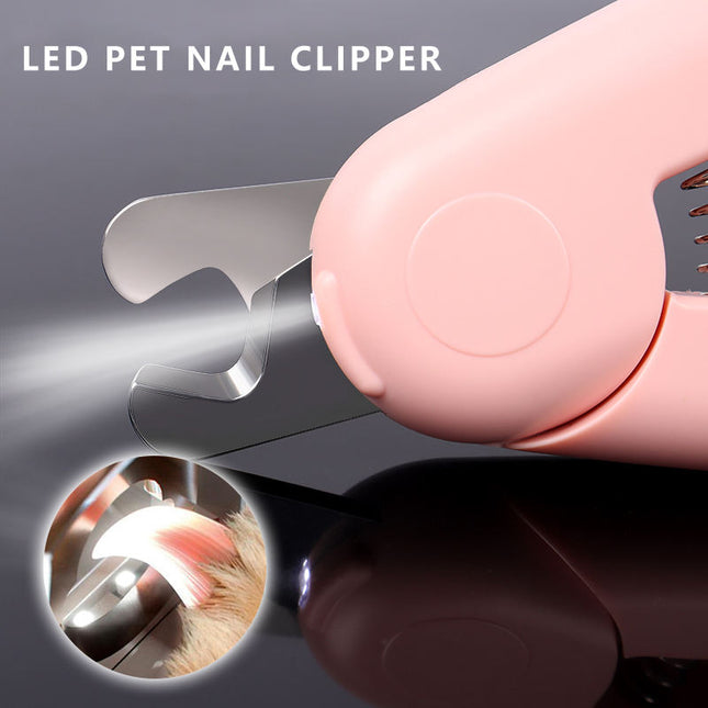 Portable LED Pet Nail Trimmer with Precision Stainless Steel Blades for Cats, Dogs and Small Animals