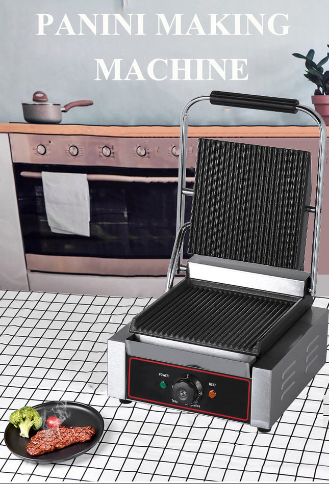 Commercial Panini Grill 1800W Sandwich Press with Large Cooking Surface