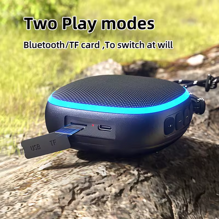 Mini Wireless Bluetooth Speaker with RGB Lighting, IPX5 Waterproof and TWS Stereo Pairing