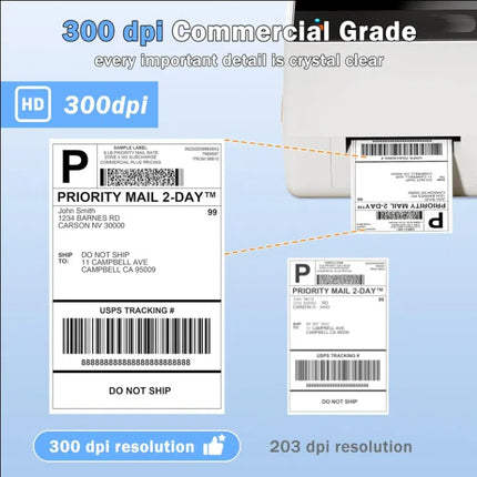 300 DPI Thermal Transfer & Direct Label Printer, 115mm Wide, USB LAN High-Speed 5 ips