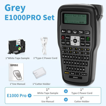 Portable Thermal Transfer Label Printer 203 DPI with Type-C Power & 6-12mm Tape Support