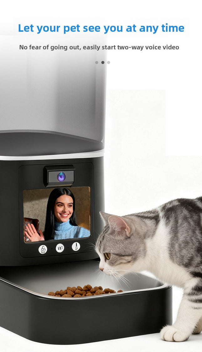 Automatic Pet Feeder 5L with Camera, App Remote Control & Two-Way Video Call for Cats and Dogs