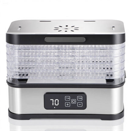 Portable 5-Layer Food Dehydrator 240W with Temperature Display for Healthy Homemade Snacks