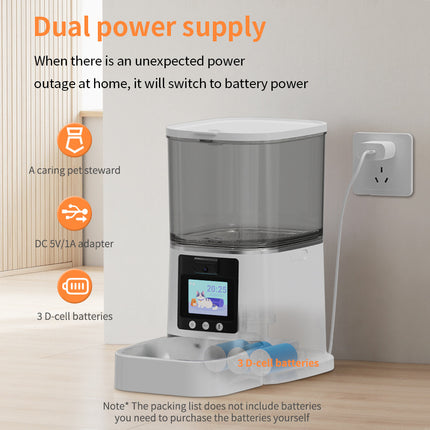 Dual-Camera Smart Automatic Pet Feeder with LCD Display for Dogs & Cats