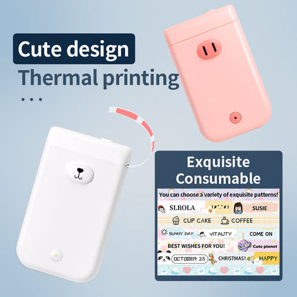 Portable Thermal Label Printer with Auto Label Detection, Bluetooth, 1200mAh Rechargeable Battery