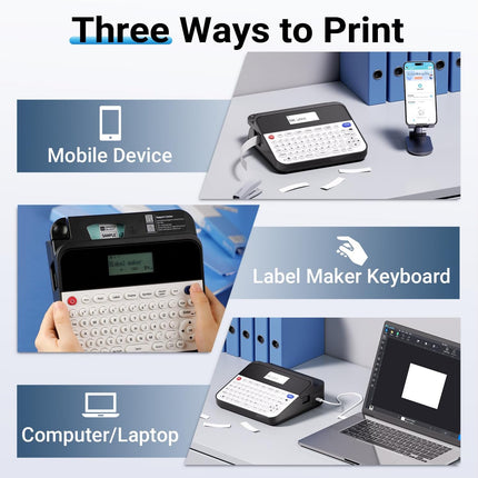Portable Thermal Transfer Label Printer with 1200mAh Battery & 203 DPI High Resolution