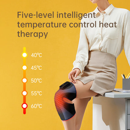 Rechargeable Knee Massage Belt with Heating Levels, Vibration Settings and LED Light Design