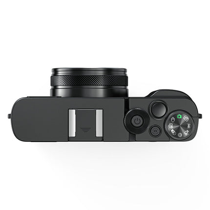 Portable 4K Selfie Camera with 2.8” Display, Dual CMOS Sensors, 48MP Interpolation and 256GB Support – Black