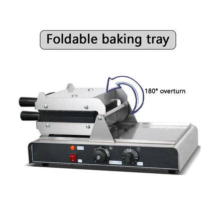 1600W Commercial Electric Waffle Fries & Potato Stick Maker, Non-Stick Plate