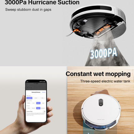 Self-Emptying Robot Vacuum and Mop 2-in-1 with Smart Gyroscope Navigation, 2000Pa