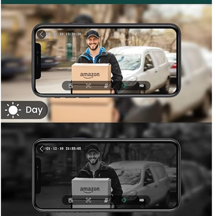 Smart Video Doorbell with HD Day & Night Vision, PIR Motion Alerts & Cloud Storage Support