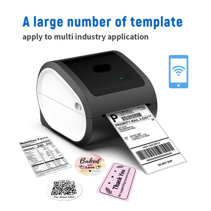 Portable Bluetooth Thermal Label Printer 203 DPI USB Wireless Shipping Barcode Printer