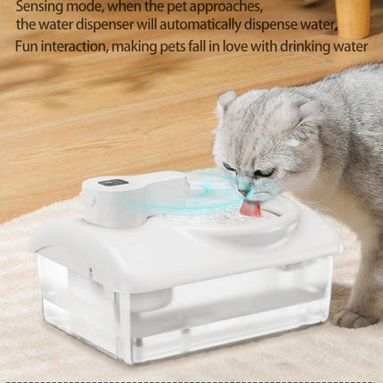 Portable 2.5L Wireless Pet Water Fountain with Rechargeable Battery and Induction Water Dispensing Yellow