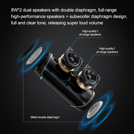 Portable Bluetooth Speaker with RGB LED Lights, IP65 Waterproof, 10W Stereo Sound & TF Card Support