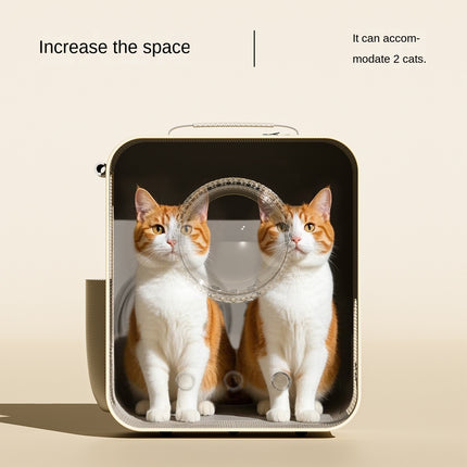 Portable Foldable Pet Trolley Backpack - Large Oxford Fabric Carrier for Cats & Small Dogs