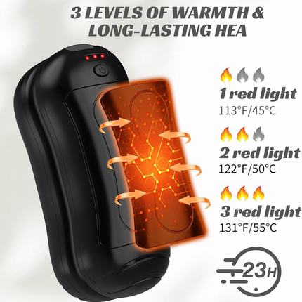 Mini Cordless Hand & Foot Warmer 6000mAh Rechargeable with 3 Heat Settings