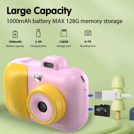 Compact Digital Camera for Photos & Video with LCD Display, Memory Card Support and Rechargeable Battery