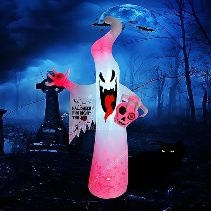 Outdoor 8FT Halloween Ghost Inflatable Decoration with LED Lighting and Easy Setup