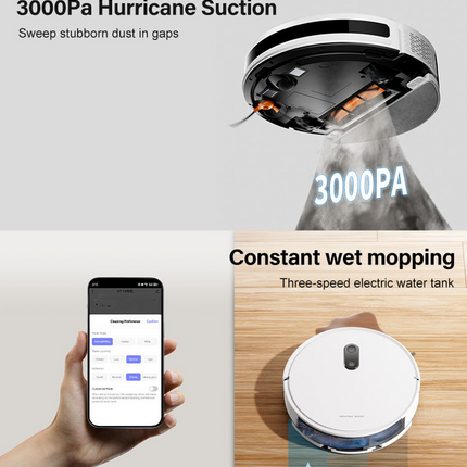 2-in-1 Robot Vacuum and Mop with Gyroscope Navigation – Low-Profile Automatic Floor Cleaner