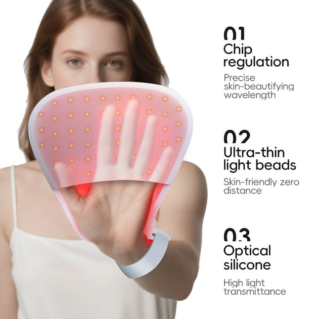 Rechargeable LED Hand Therapy Mask with 3 Colour Light Modes for Hand Skin Care