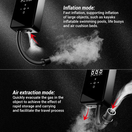 Portable 150PSI Bike Tyre Inflator 6000mAh Rechargeable with Dual Cylinder