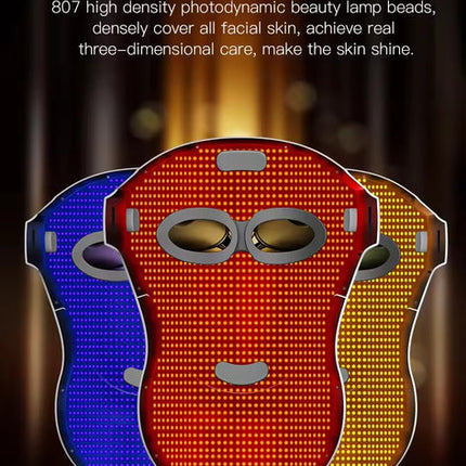 Rechargeable LED Facial and Neck Therapy Mask with 4 Light Modes for Skin Care