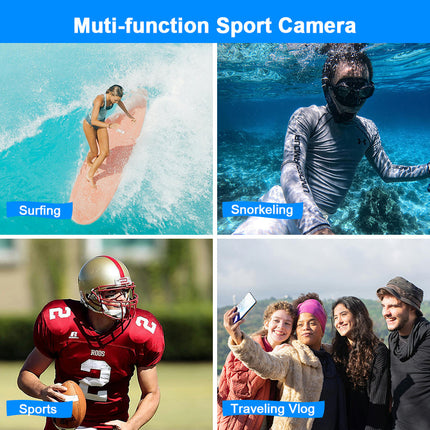 Portable 5K Waterproof Sports Camera with Dual Screens and 48MP Ultra HD Photos