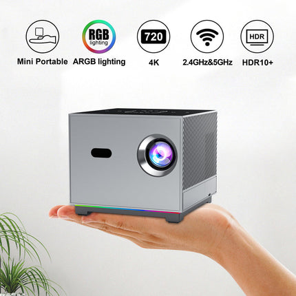 Smart LED Home Projector with 720P Display, Electric Focus, 4-Point Keystone, and Wireless Screen Sharing