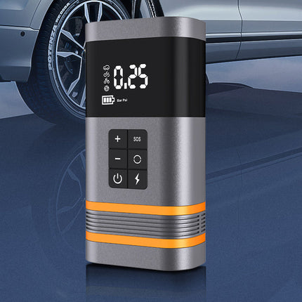 Rechargeable 12V Car Tyre Inflator with Jump Starter and LED Torch – 150PSI Cordless Air Compressor