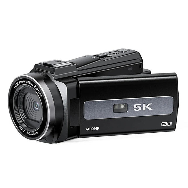 5K Ultra HD Digital Camcorder with Flip Touch Display, 8MP Sensor & 256GB Memory Support – Black