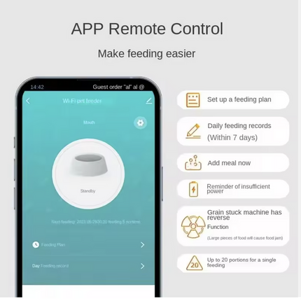 Automatic Smart Pet Feeder for Cats & Dogs – Dual Bowl, Wi-Fi 2.4G, Rechargeable Battery, Timer Control (4L / 6L)
