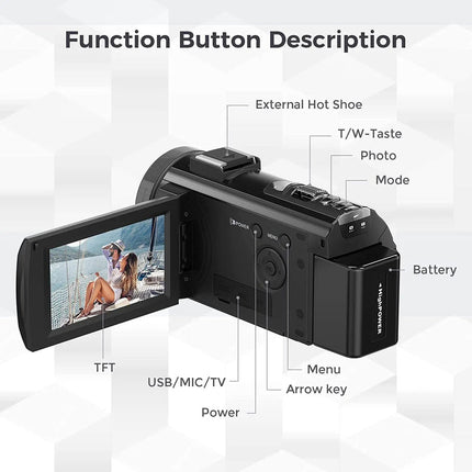 Compact HD Digital Camera with Flip Display, Full HD Video Capture – Black