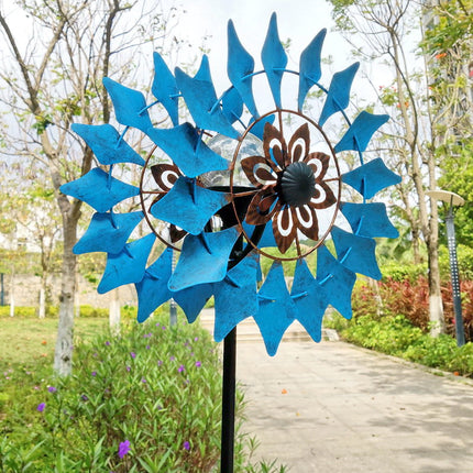 Outdoor 3D Metal Kinetic Wind Spinner Weather Resistant Garden Yard Sculpture